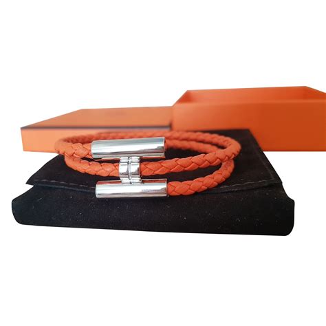 bracelet hermès cuir tressé|bracelet hermes en cuir.